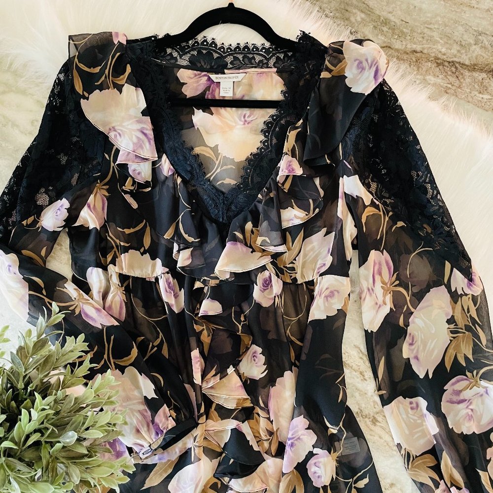 Boston Proper Floral Blouse